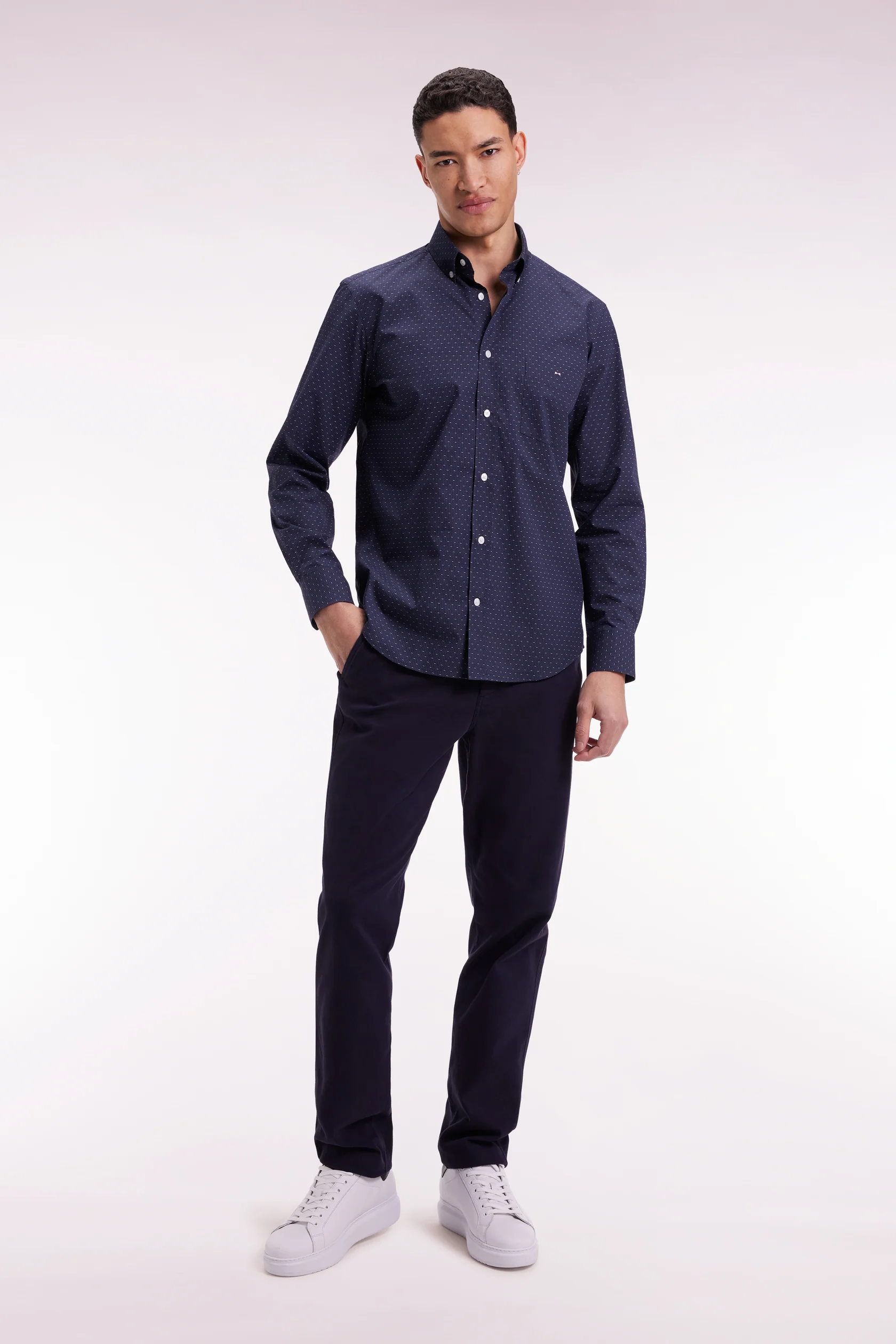 Eden Park Navy Shirt with Pink Bow Ties H25CHECL0018 - Image 2