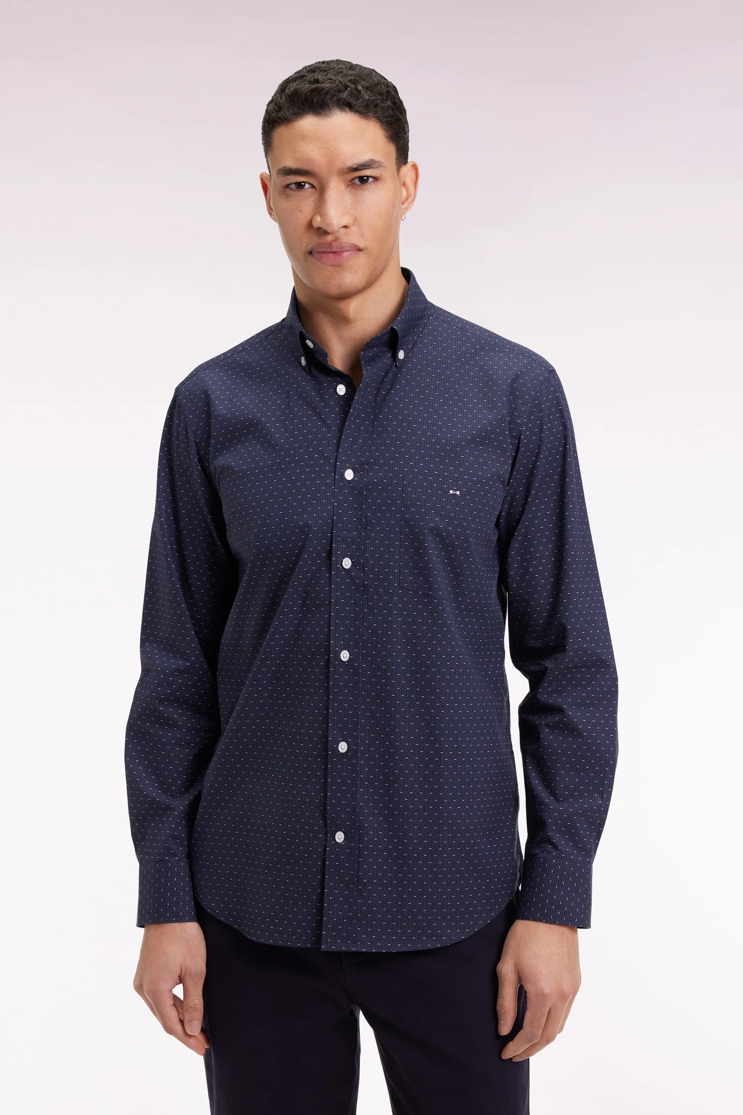 Eden Park Navy Shirt with Pink Bow Ties H25CHECL0018