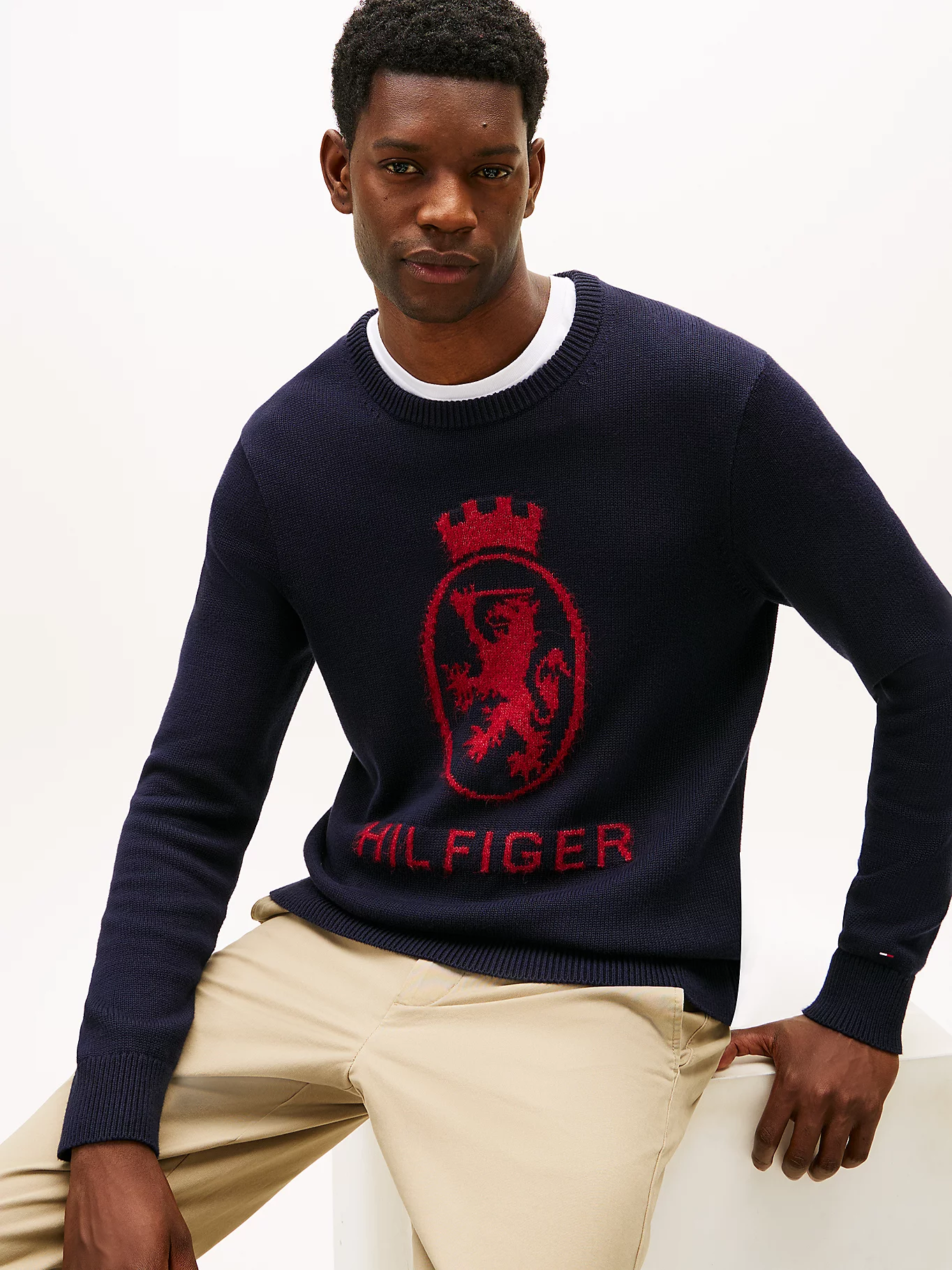 Tommy Hilfiger Navy Crest Jumper MW0MW40841DW5