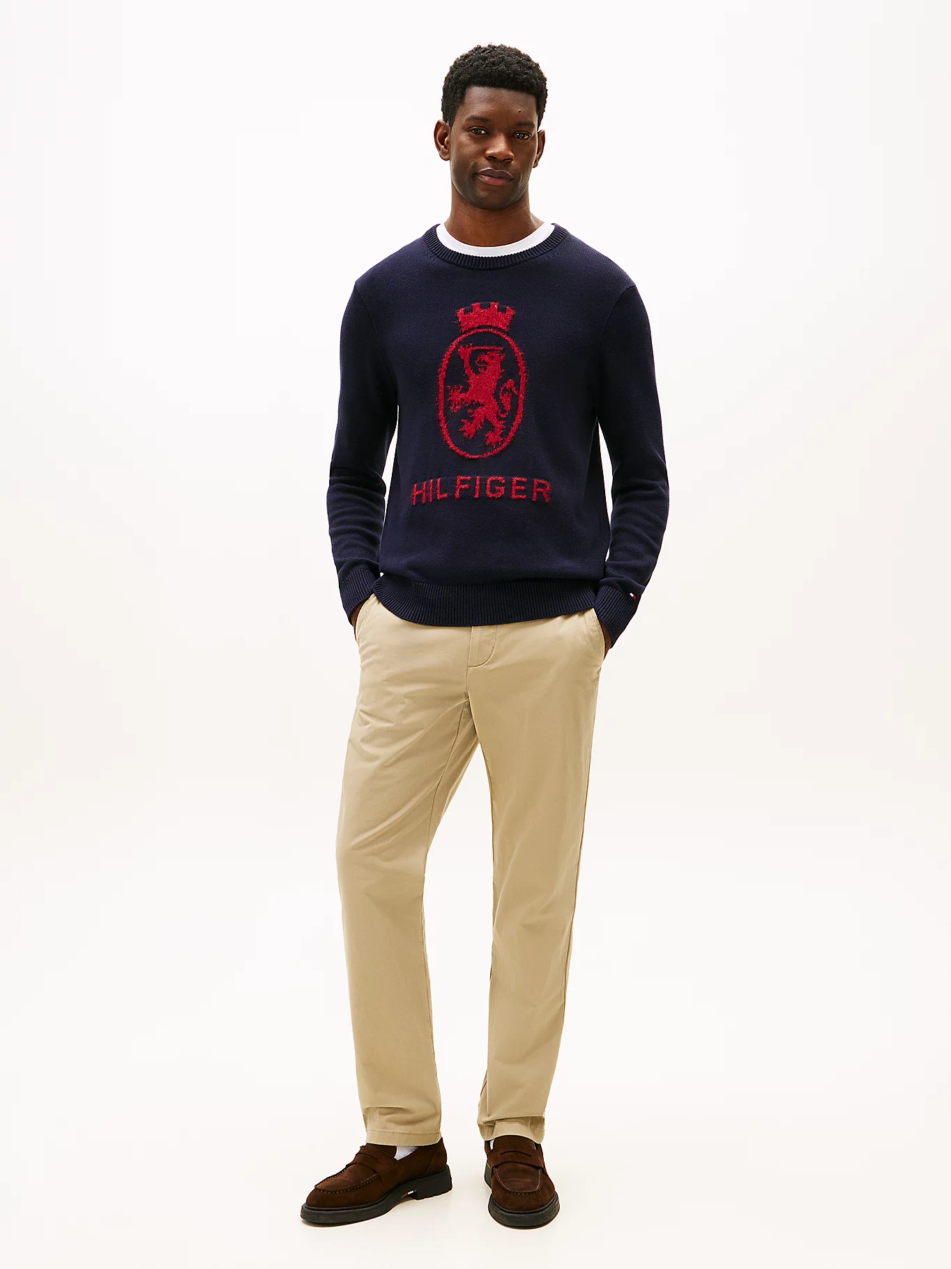 Tommy Hilfiger Navy Crest Jumper MW0MW40841DW5 - Image 2