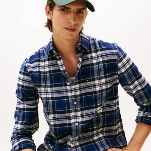 Tommy Hilfiger Blue Flannel Check Shirt MW0MW413450MS