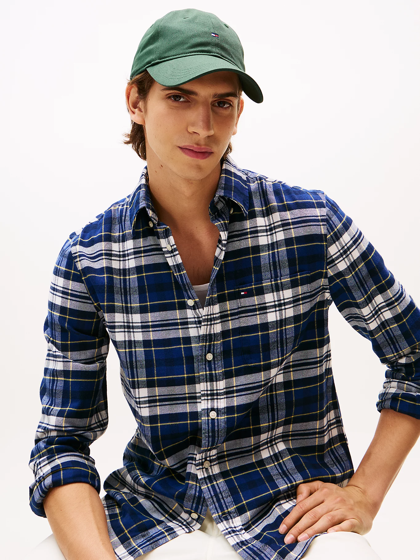 Tommy Hilfiger Blue Flannel Check Shirt MW0MW413450MS