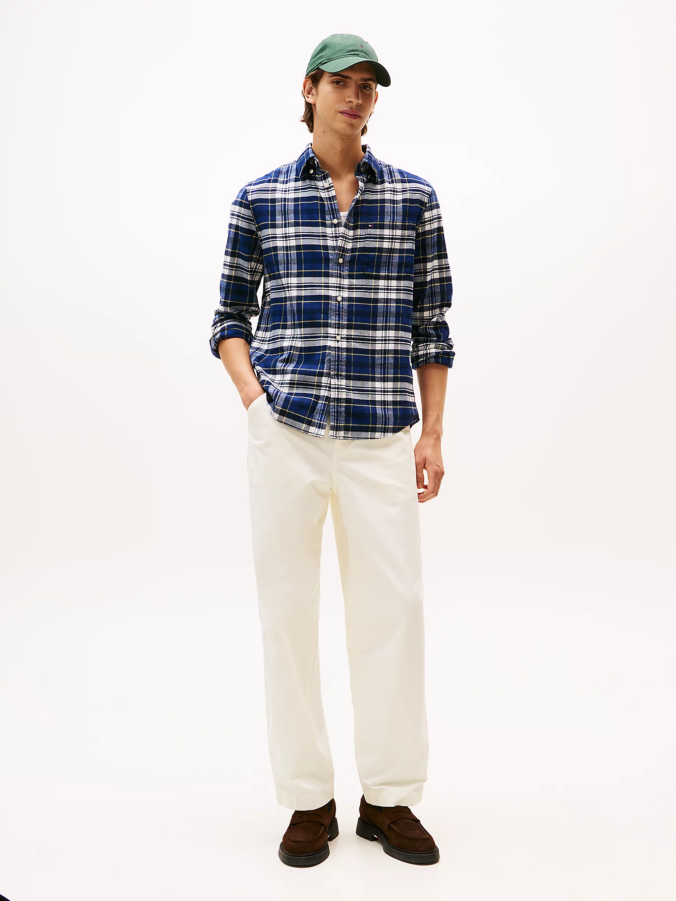 Tommy Hilfiger Blue Flannel Check Shirt MW0MW413450MS - Image 3