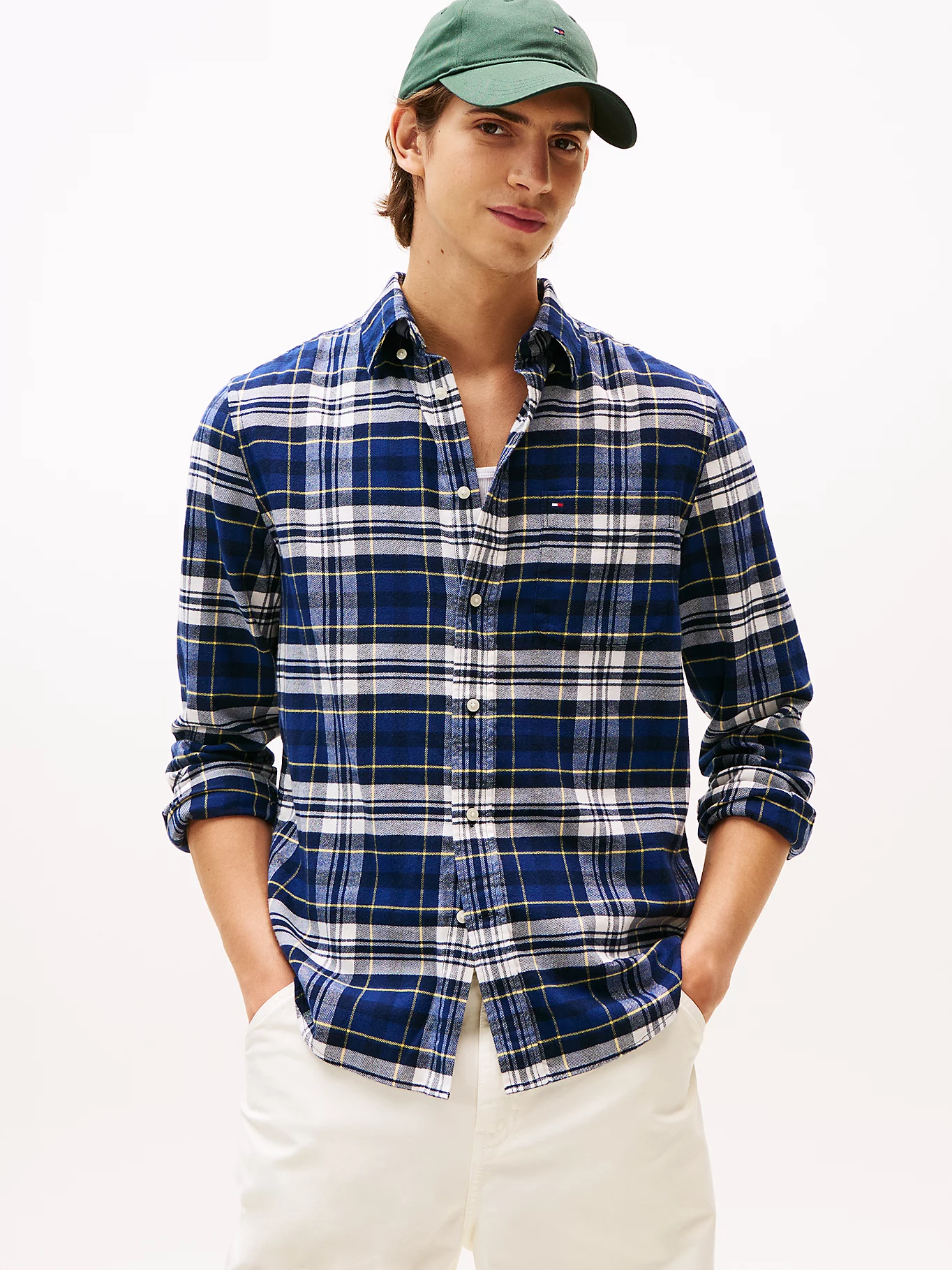 Tommy Hilfiger Blue Flannel Check Shirt MW0MW413450MS - Image 2