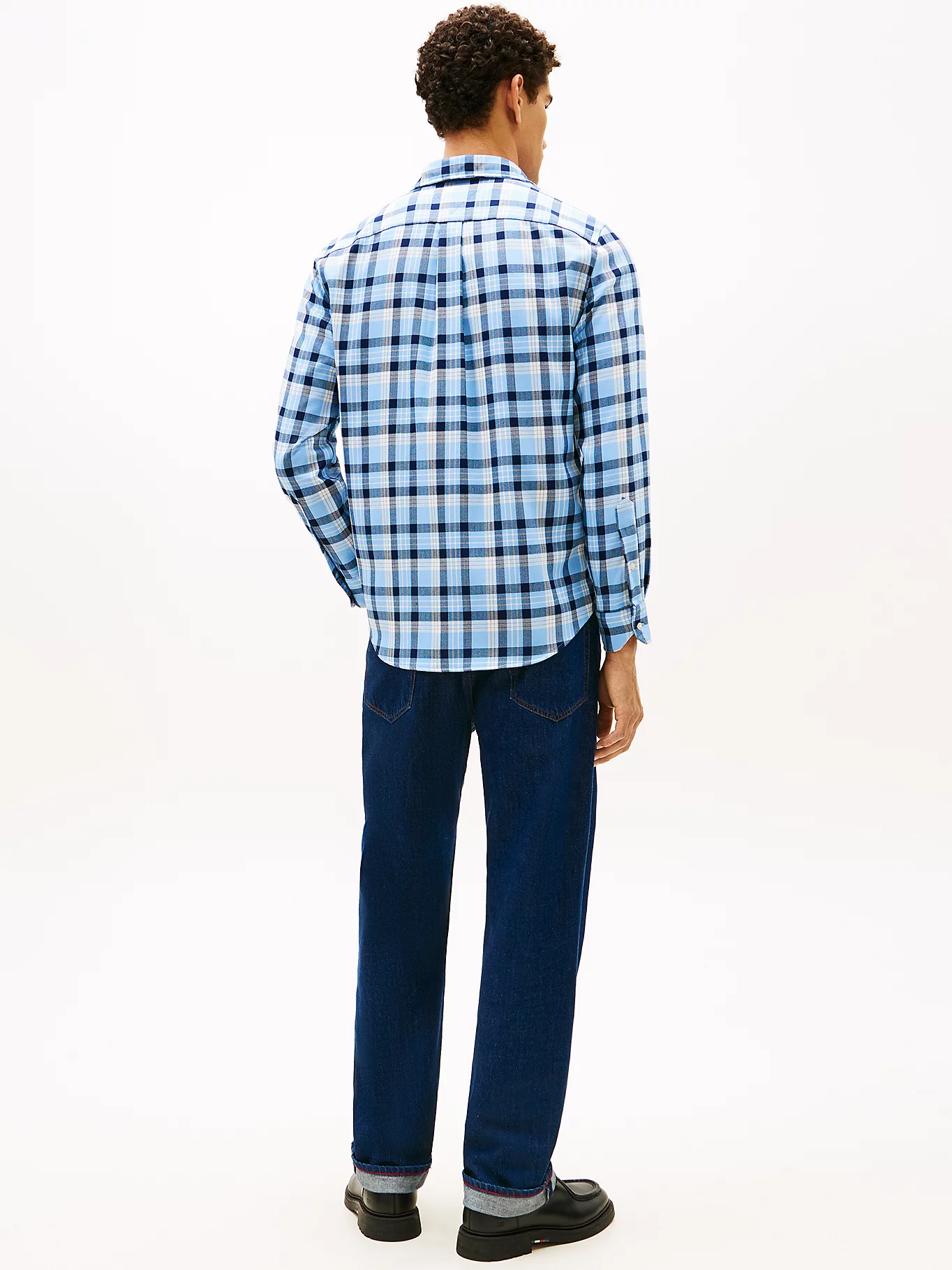 Tommy Hilfiger Blue Check Twill Shirt MW0MW414220MS - Image 4