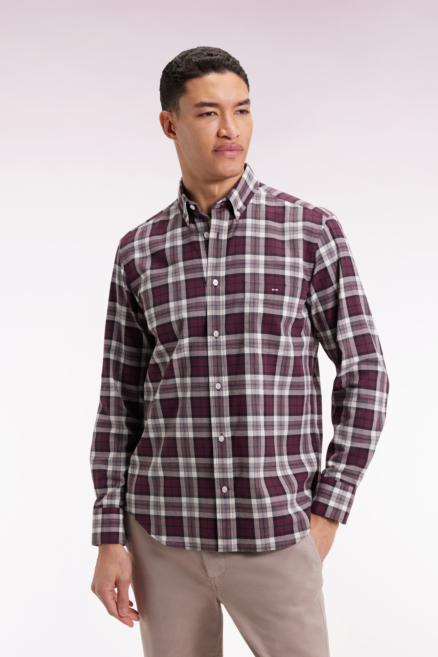 Eden Park Burgundy Check Shirt H25CHECL0039