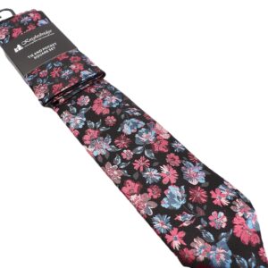 Knightsbridge Pink/Blue Floral Tie & Hankie Set