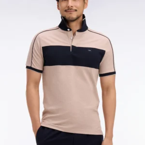 Eden Park Sand and Navy Polo Shirt