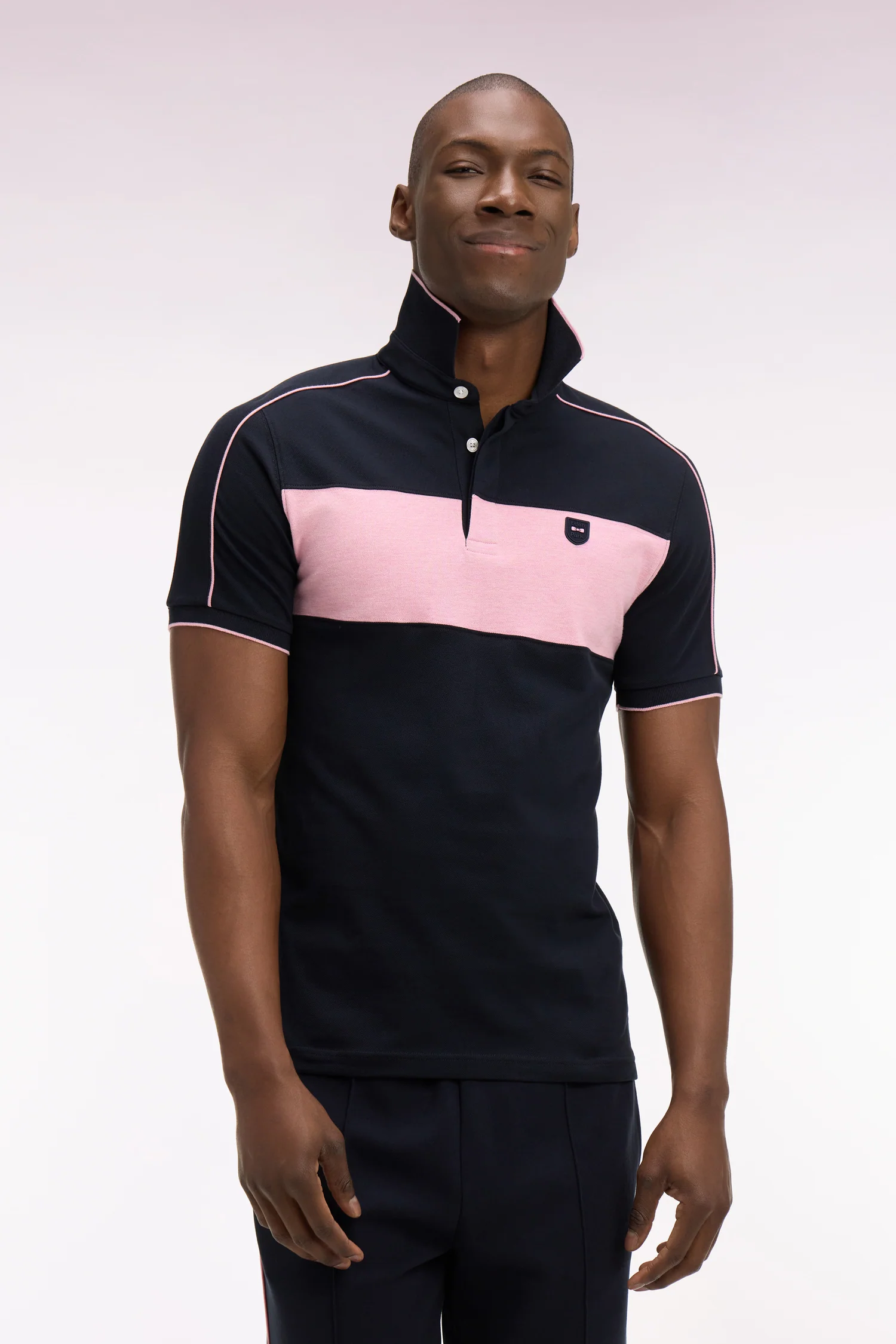 Eden Park Navy and Pink Polo Shirt
