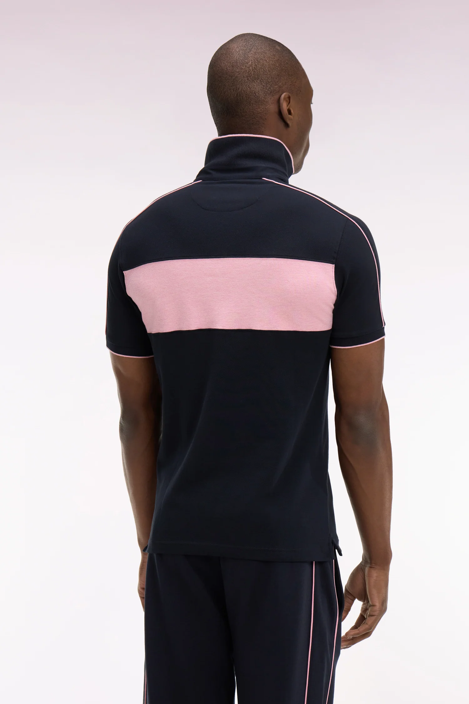 Eden Park Navy and Pink Polo Shirt - Image 3
