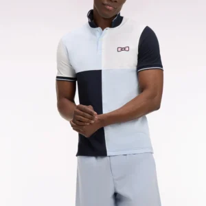 Eden Park Navy and Blue Harlequin Polo Shirt