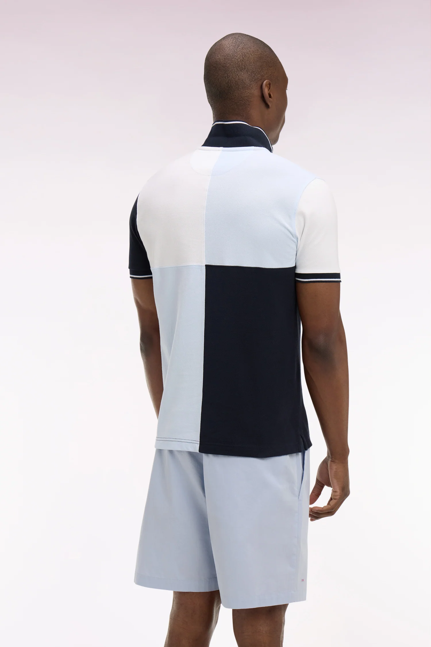 Eden Park Navy and Blue Harlequin Polo Shirt - Image 5