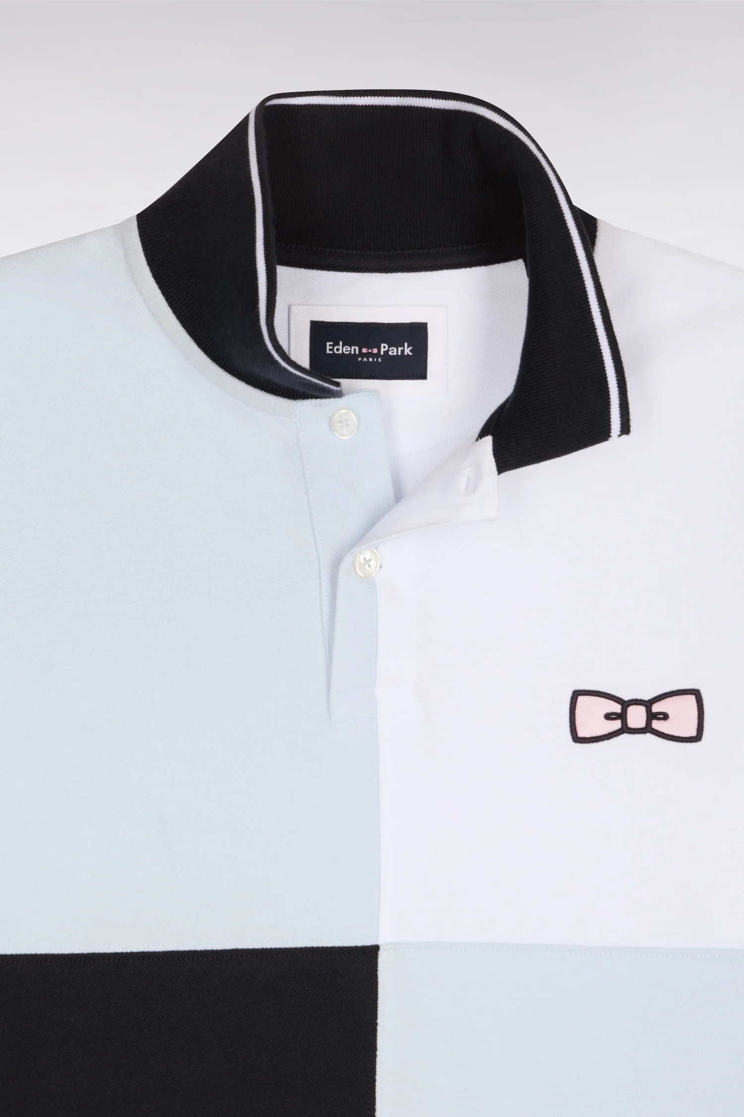 Eden Park Navy and Blue Harlequin Polo Shirt - Image 6