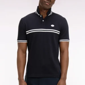 Eden Park Navy with Double White Stripe Polo Shirt