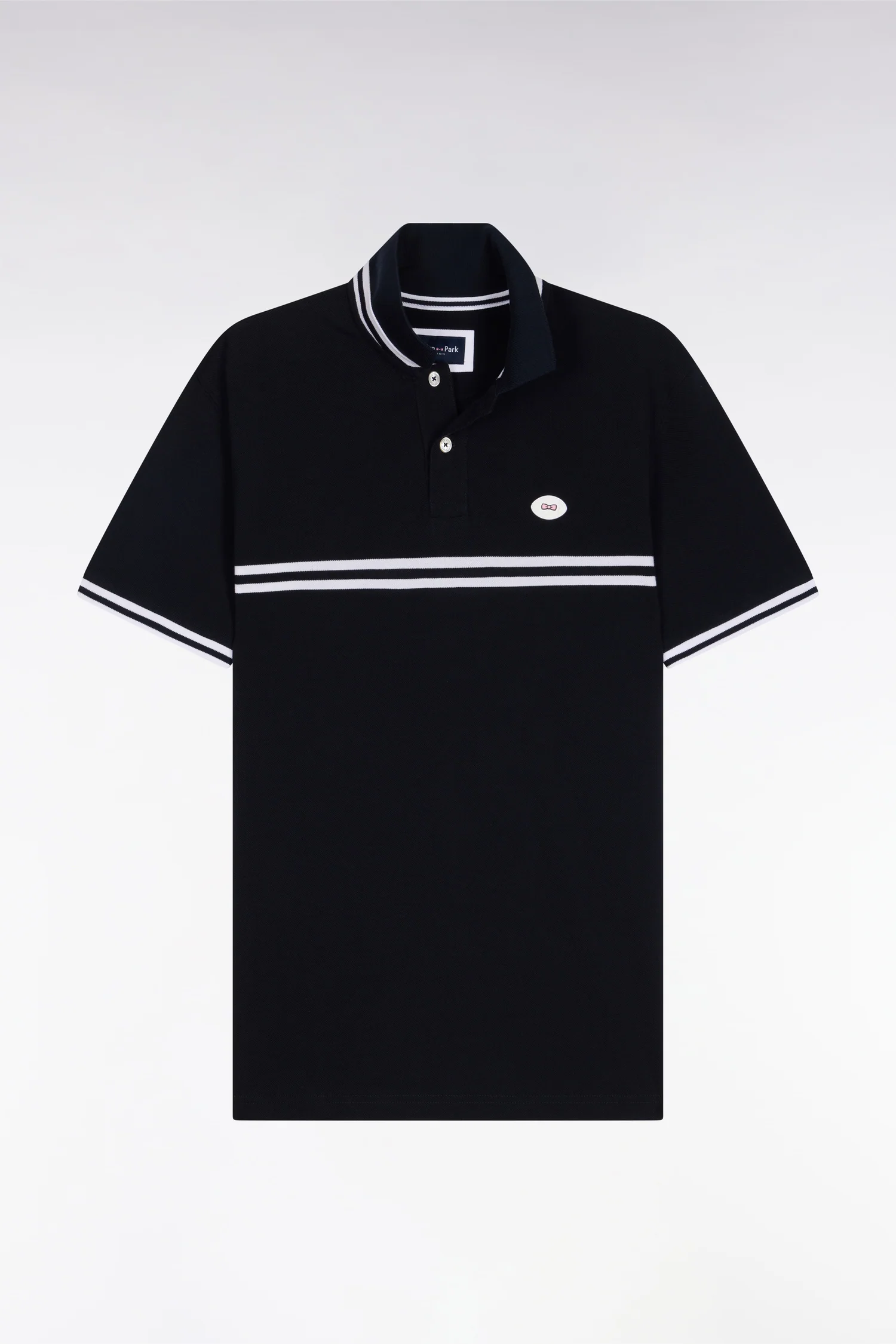 Eden Park Navy with Double White Stripe Polo Shirt - Image 6