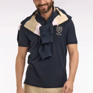 Eden Park Navy Polo with Large Crest