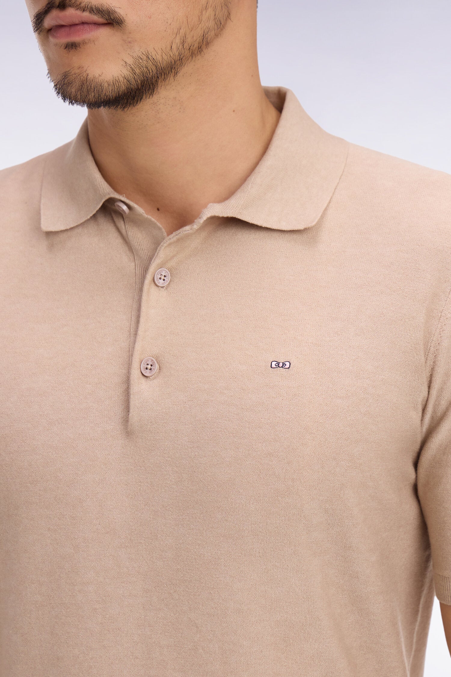 Eden Park Polo Shirt in Beige Cotton and Lyocell blend - Image 2