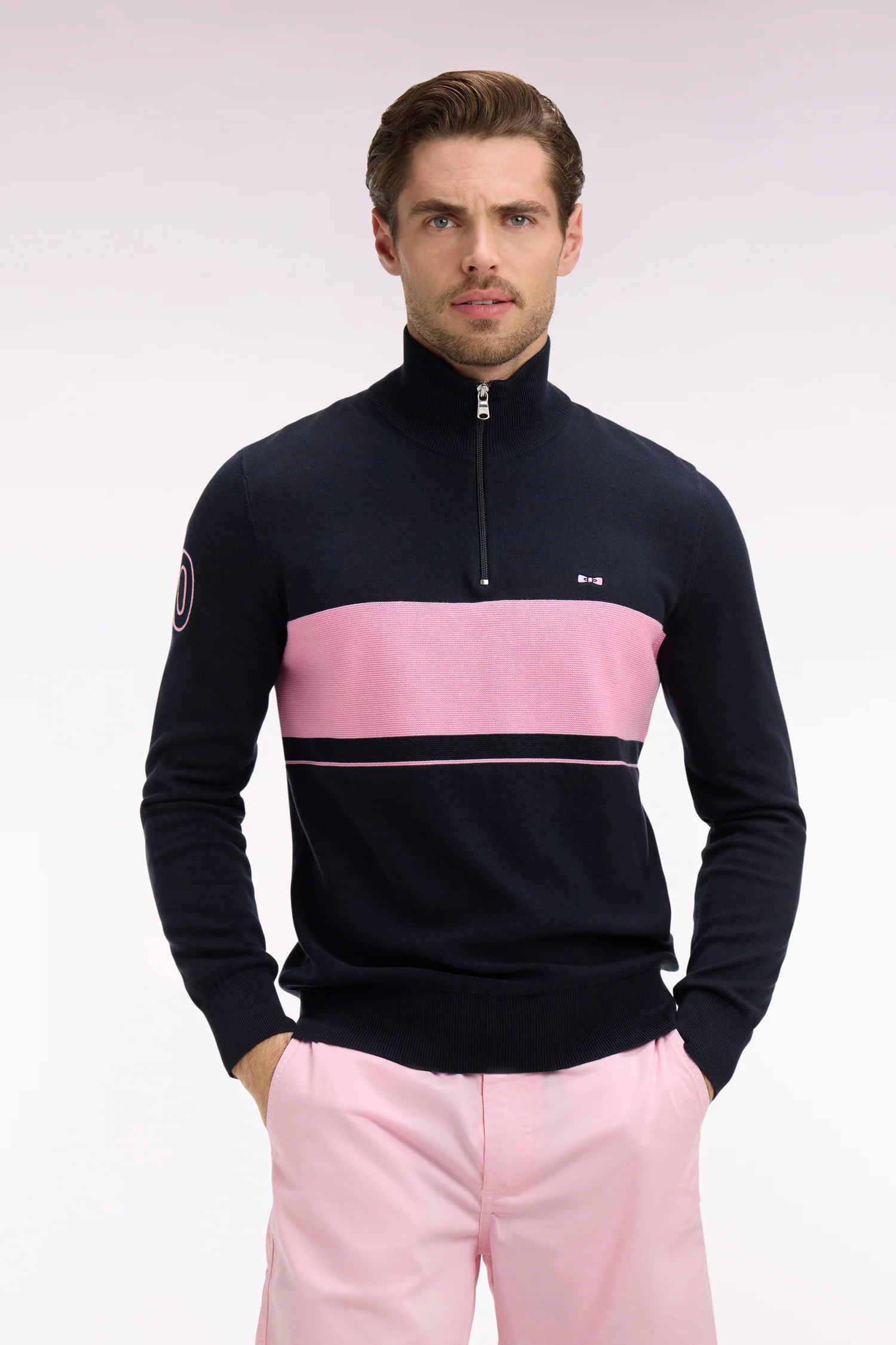 Eden Park Navy and Pink 1/4 Zip - Image 2