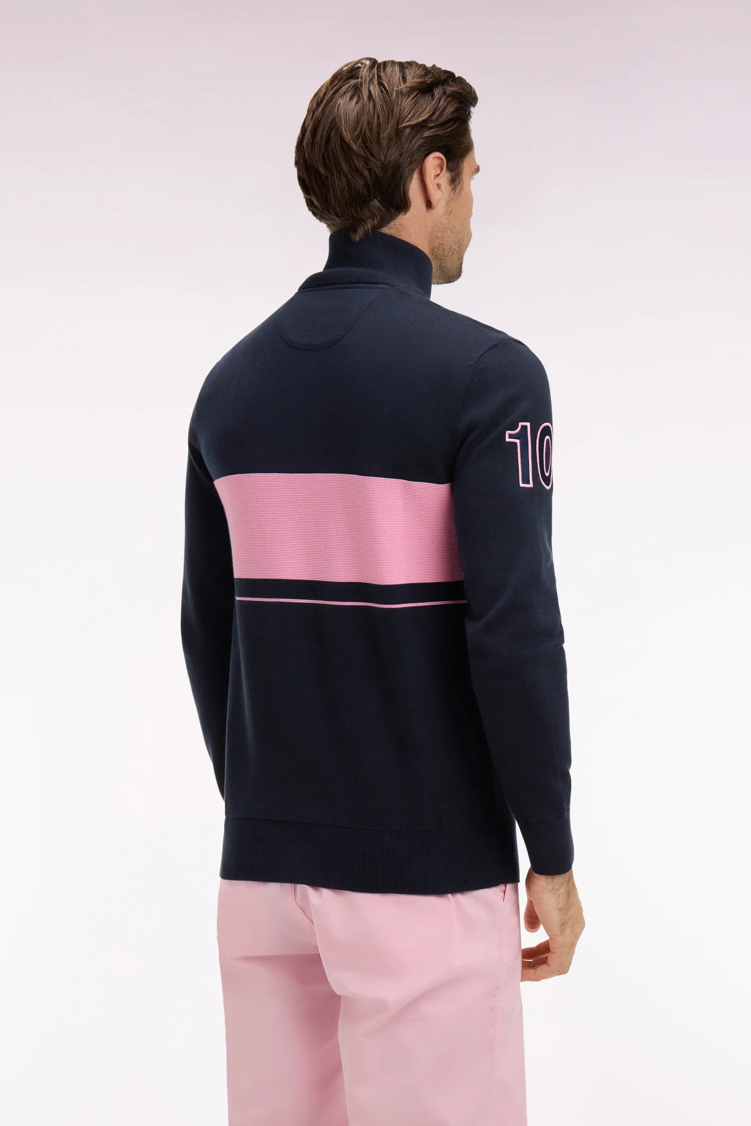 Eden Park Navy and Pink 1/4 Zip - Image 4