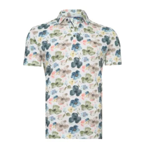 R2 Floral print Linen Blend Polo