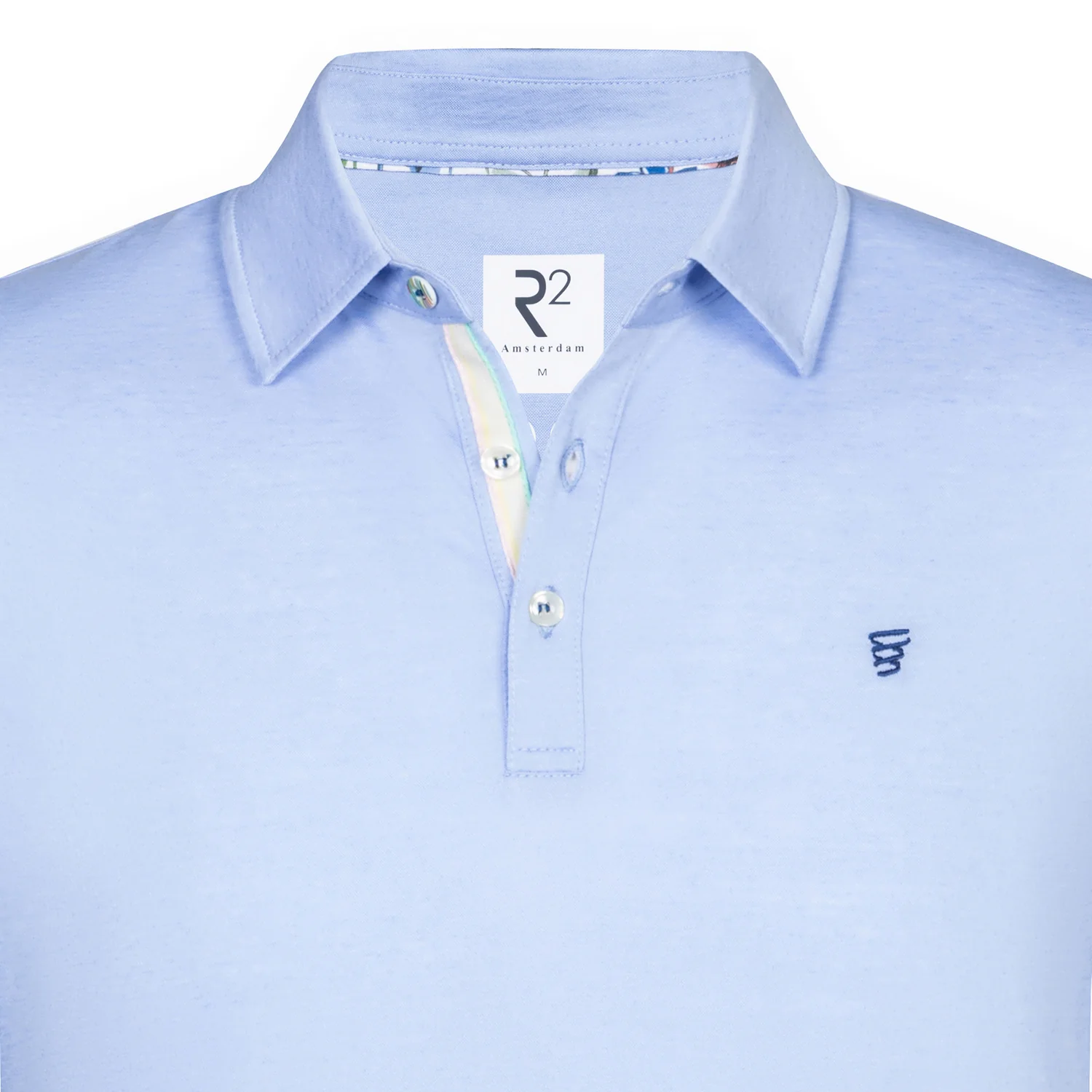 R2 Blue Cotton Linen Polo - Image 3