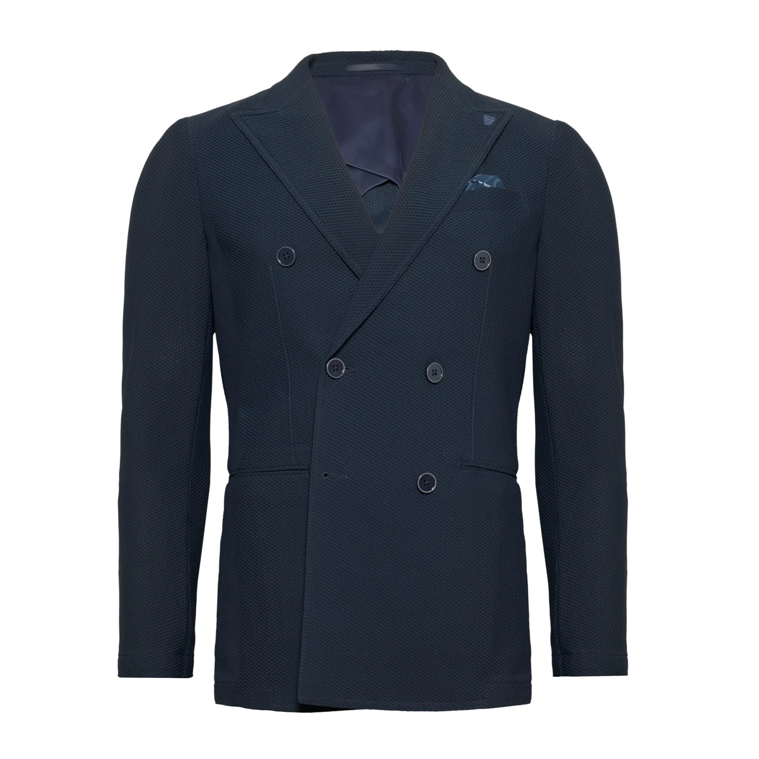 R2 Navy Double Breasted Travel Jacket