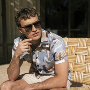Giordno Short Sleeved Structured Geometrical Print