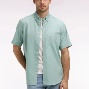 Eden Park Green Cotton Short Sleeve Shirt