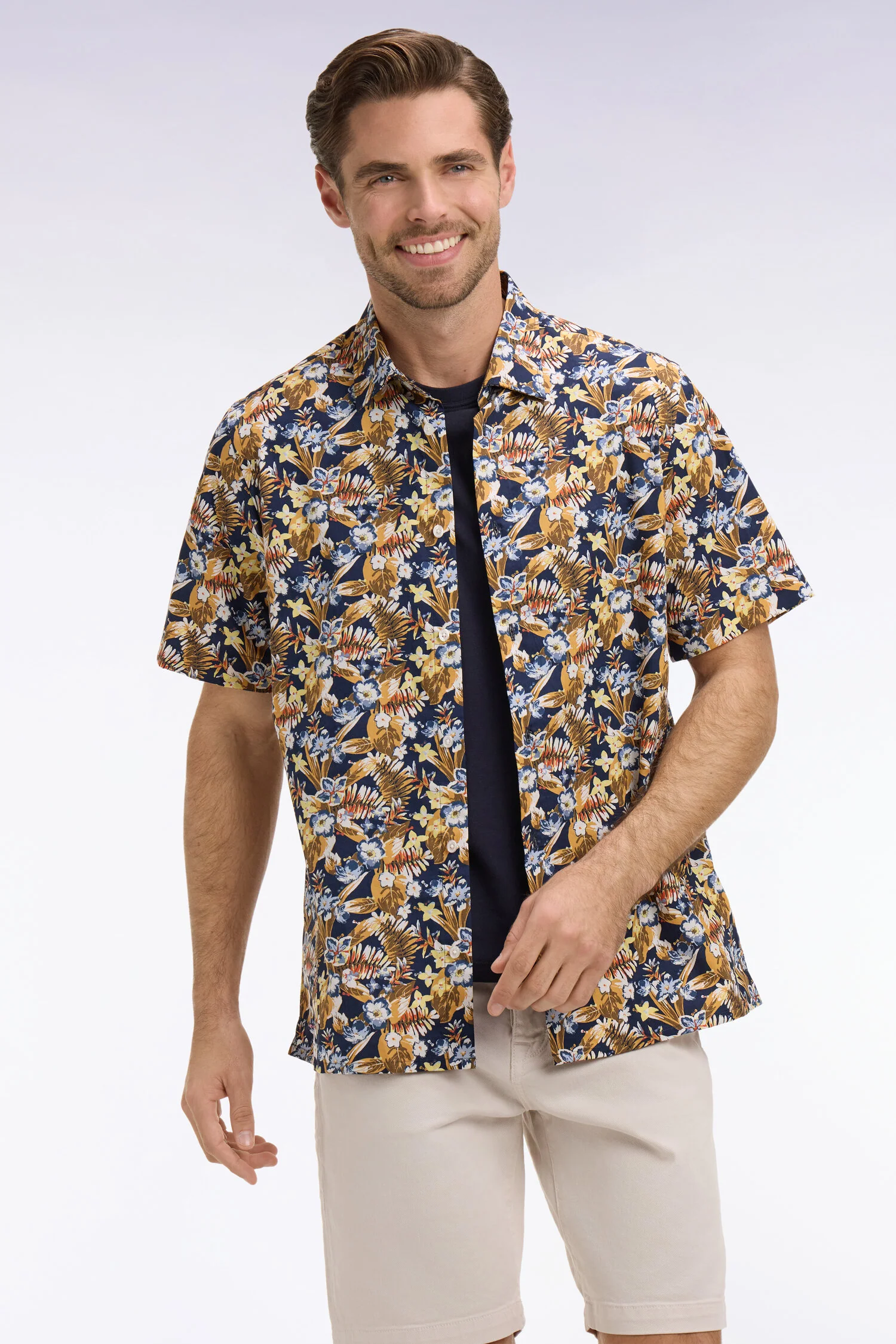 Eden Park Navy Printed Shirt