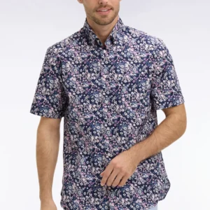Eden Park Pink Floral Short Sleeve Shirt