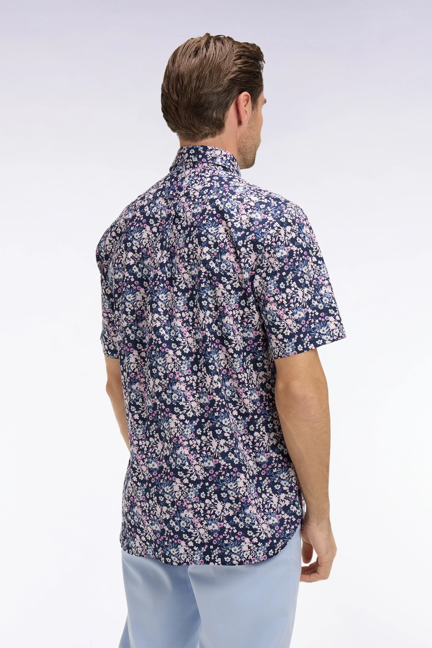 Eden Park Pink Floral Short Sleeve Shirt - Image 3
