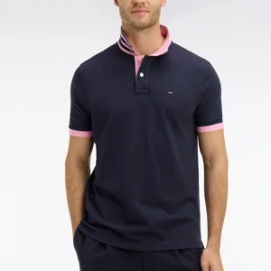 Eden Park Navy/Pink contrasting Polo Shirt PPKNIPCE0008