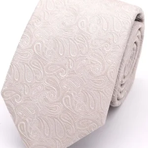 L.A Smith Mix-and-Match Wedding Paisley Tie - Champagne