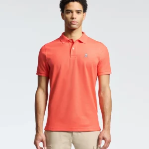 Psycho Bunny Coral Pique Polo