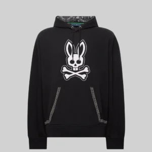 Psycho Bunny Black Hoody Big Logo
