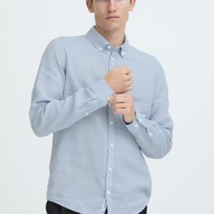 Casual Friday Blue Linen Blend Shirt