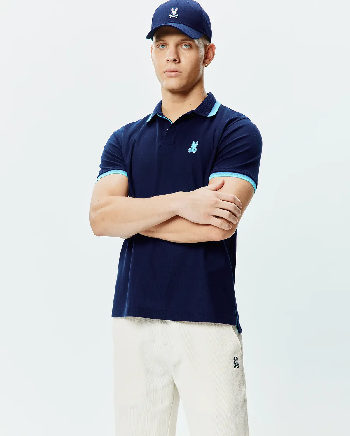 Psycho Bunny Navy Holden Pique Polo
