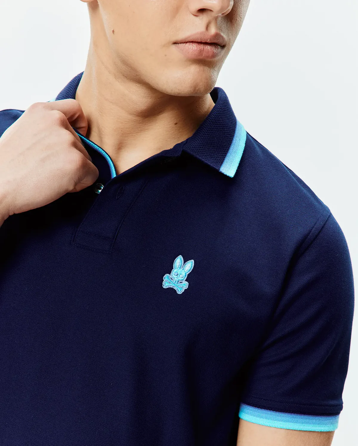 Psycho Bunny Navy Holden Pique Polo - Image 2