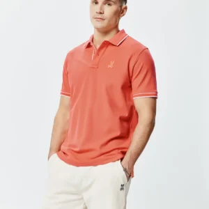 Psycho Bunny Orange Brad Pique Polo