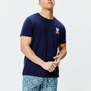 Psycho Bunny Navy Mens Frank Back Graphic Tee