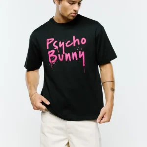 Psycho Bunny Black Duncan Graphic T-shirt Oversized