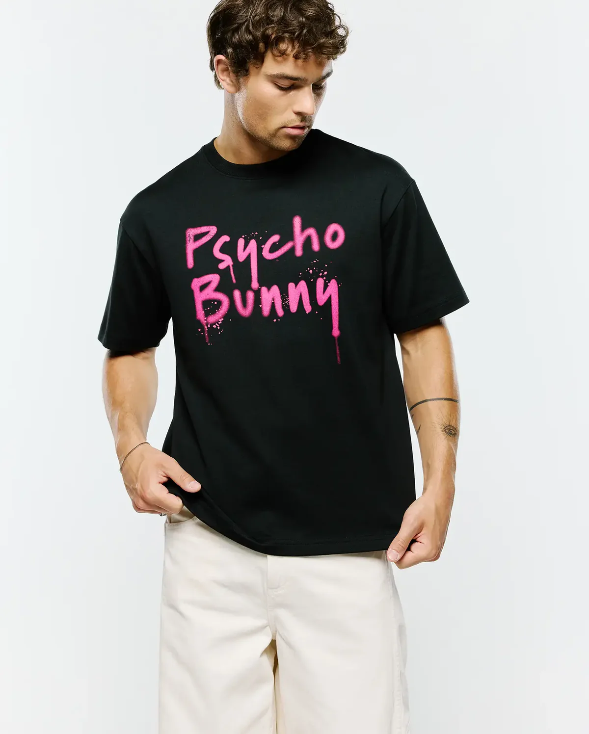 Psycho Bunny Black Duncan Graphic T-shirt Oversized