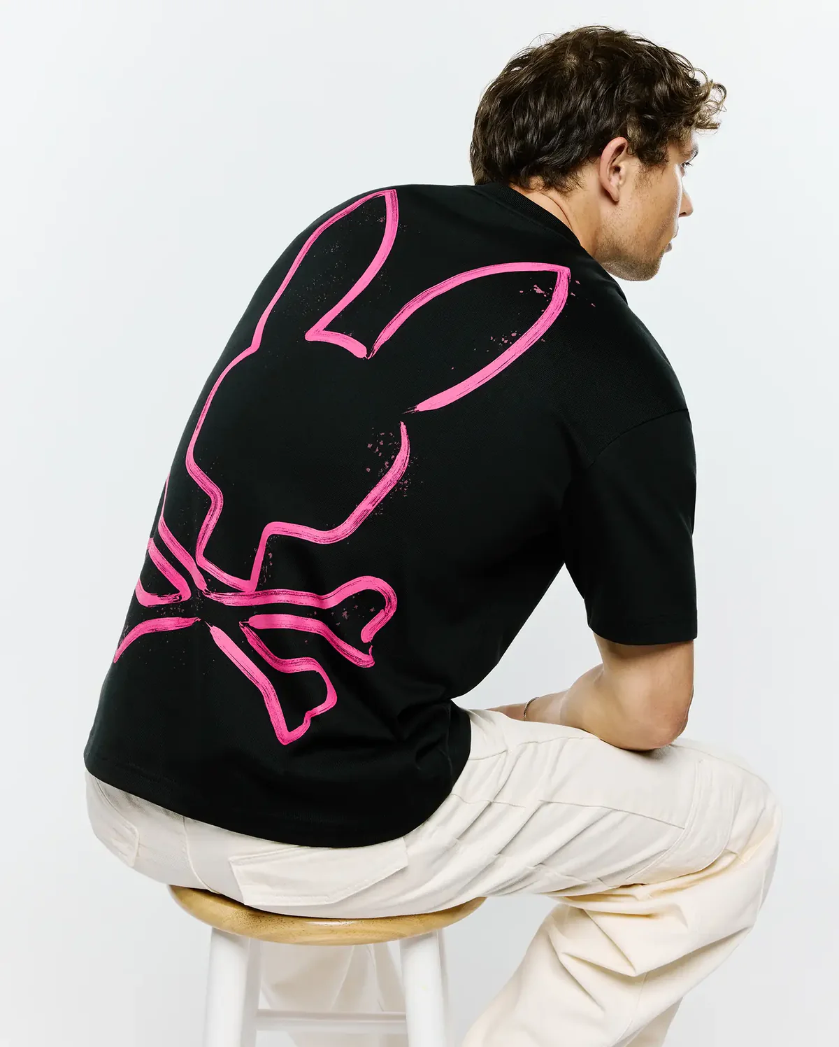 Psycho Bunny Black Duncan Graphic T-shirt Oversized - Image 2