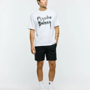 Psycho Bunny White Graphic T-shirt Oversized