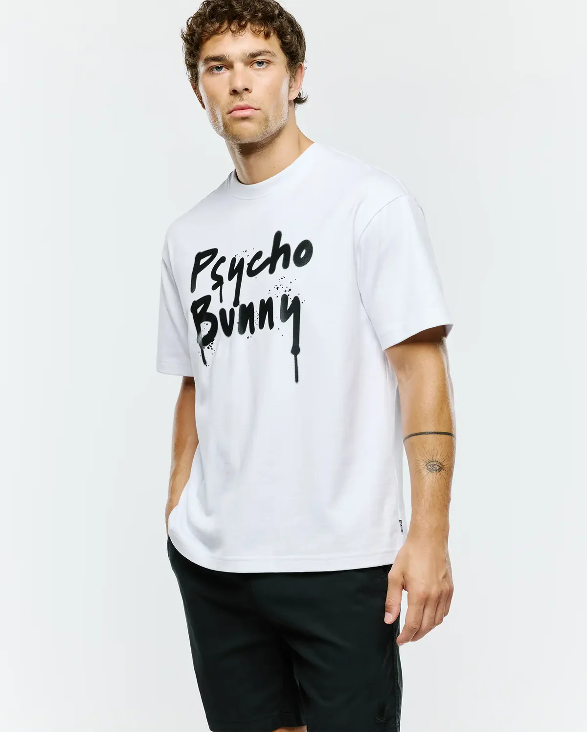 Psycho Bunny White Graphic T-shirt Oversized - Image 2
