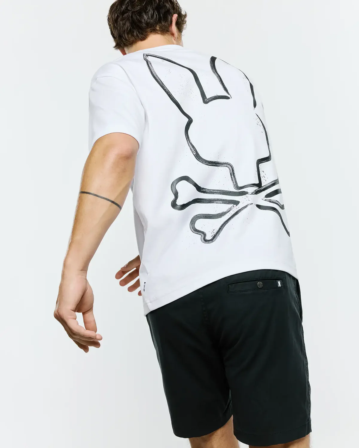 Psycho Bunny White Graphic T-shirt Oversized - Image 3