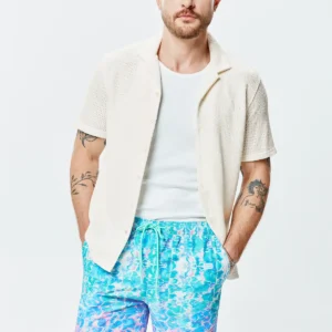 Psycho Bunny White Knitted Achille Shirt