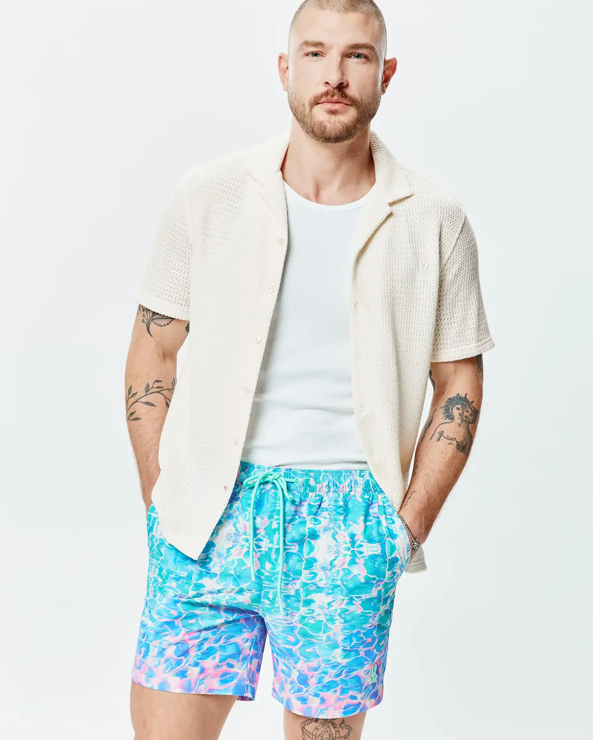 Psycho Bunny White Knitted Achille Shirt