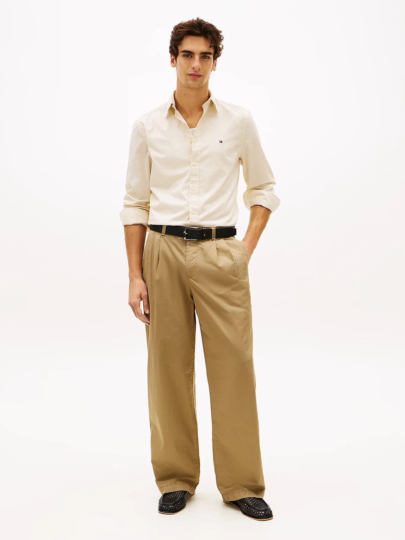 Tommy Hilfiger Off White Poplin Shirt - Image 3