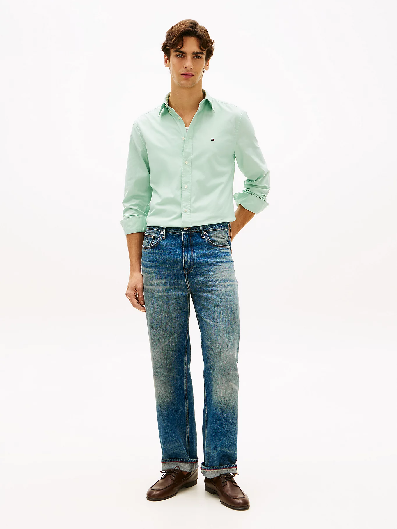 Tommy Hilfiger Mint Poplin Shirt - Image 3